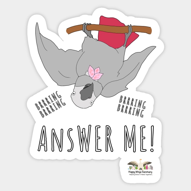HWS SASSY COLLECTION! - AFRICAN GREY Sticker by HappyWings